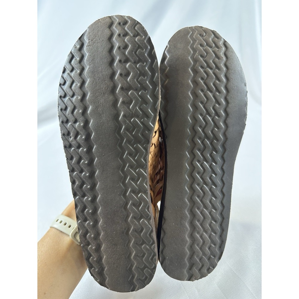 Chamula Chichen Huarache Sandal Sz 8.5 Brown White OpenToe SlipOn Western Tribal - Picture 6 of 6